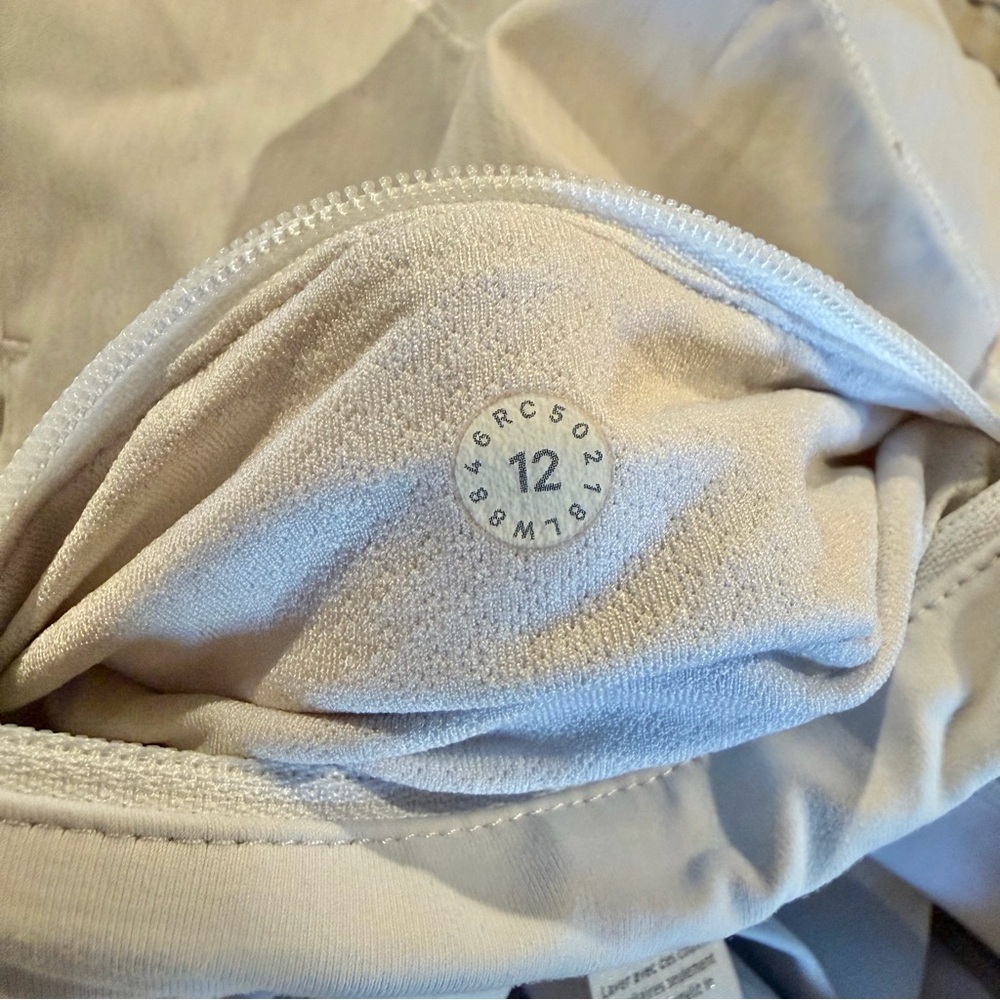 Lululemon Pace Rival Activewear Skirt Skort 12 White Light Grey W8846R - Picture 9 of 12